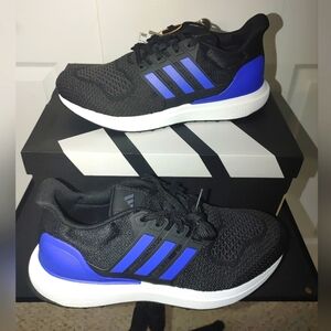 Adidas Black and Blue Athletic Shoes with Cushioned Midsole Size 8 Men